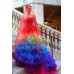 Оригинальное цветное свадебное платье из органзы